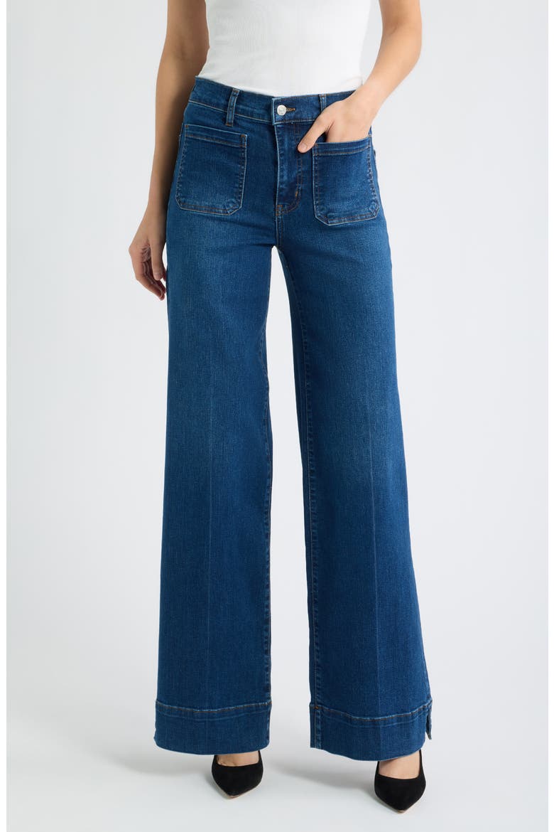 Le Slice Slim Palazzo High Waist Wide Leg Jeans, Main, color, FOLKLORE