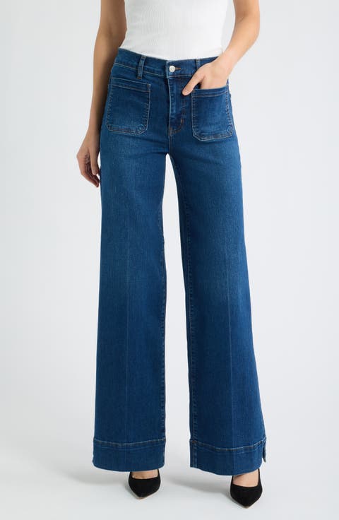 Le Slice Slim Palazzo High Waist Wide Leg Jeans
