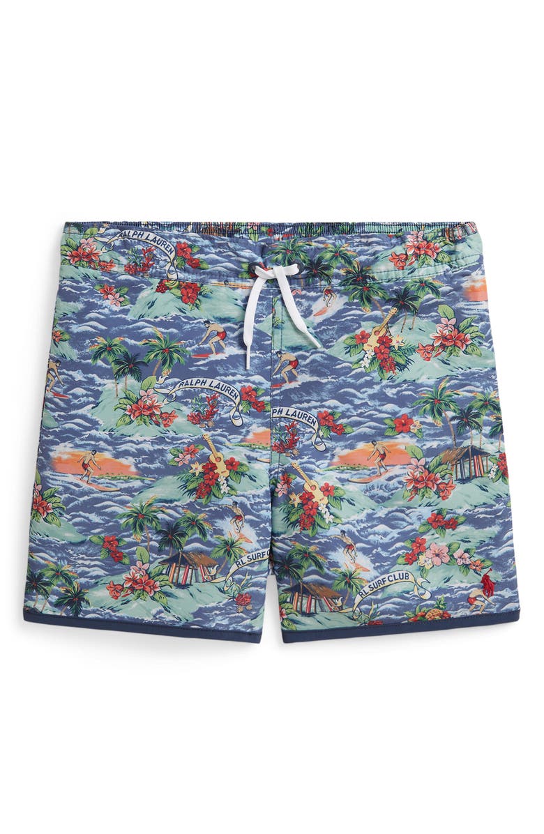 Polo Ralph Lauren Kids' Swim Trunks, Main, color, Polo Surf Scenic Print