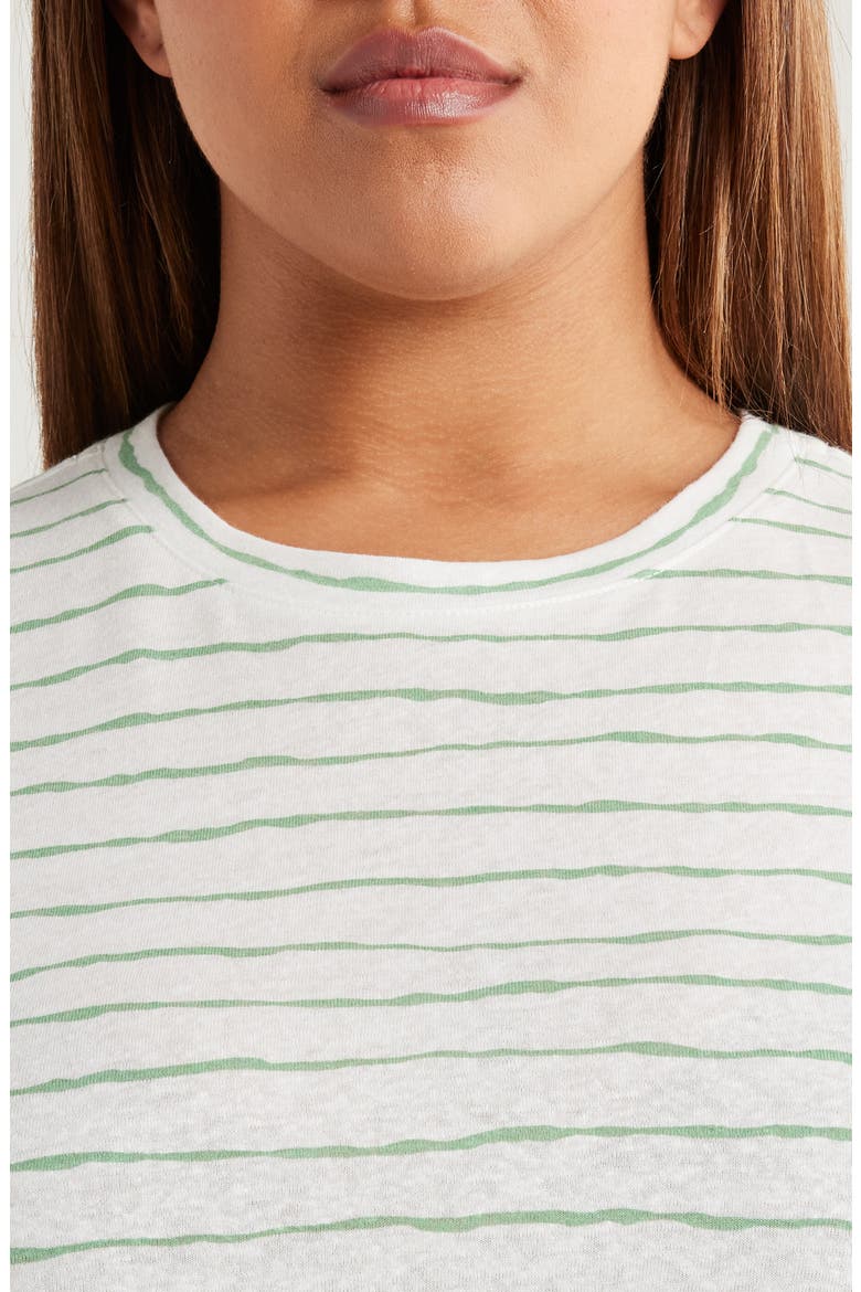 Stripe Linen Blend T-Shirt, Alternate, color, MEADOW/ OFF WHITE