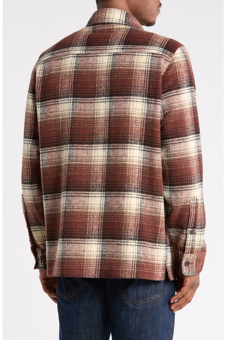 Brushed Plaid Shirt Jacket, Alternate, color, RUSTIC BRICK PLAID