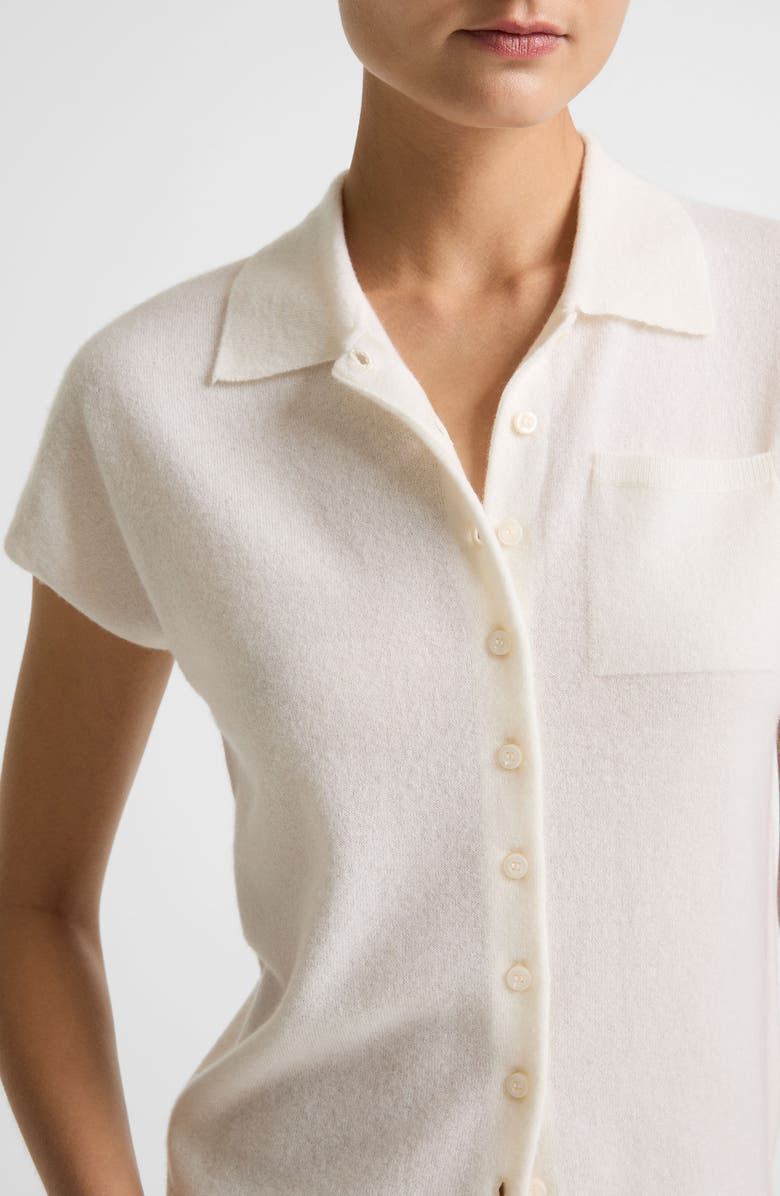 Vince Cashmere & Silk Button-Up Sweater, Alternate, color, Off White