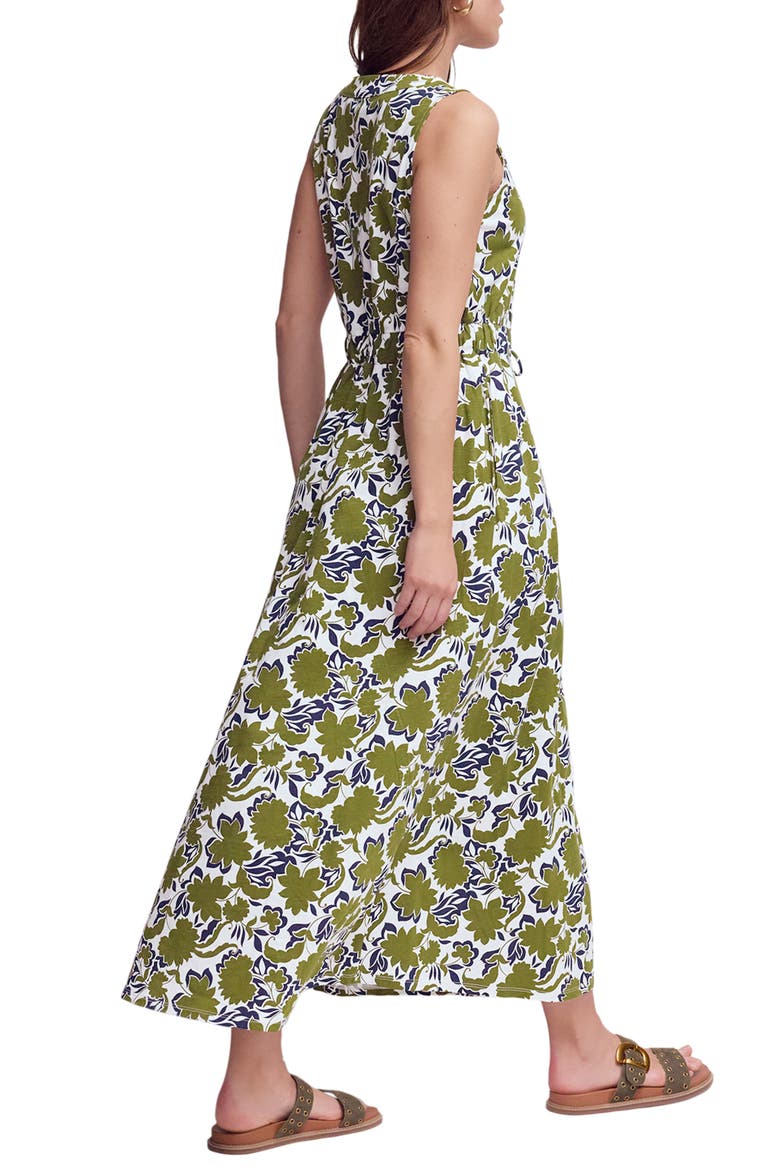 Delphine Print Sleeveless Jersey Midi Dress, Alternate, color, OLIVE SHADOW BLOSSOM