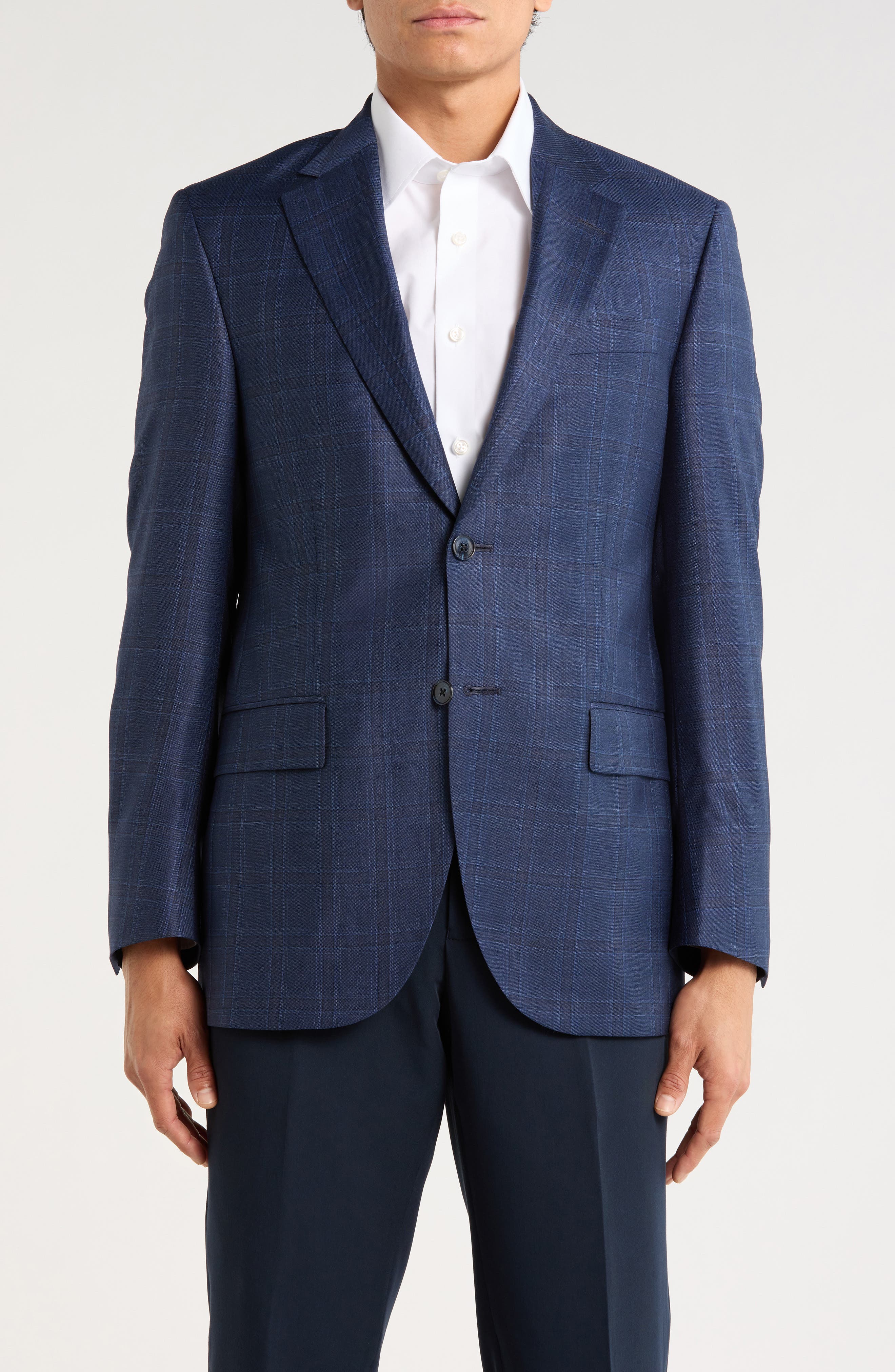 Peter Millar Flynn Classic Fit Plaid Wool Sport Coat