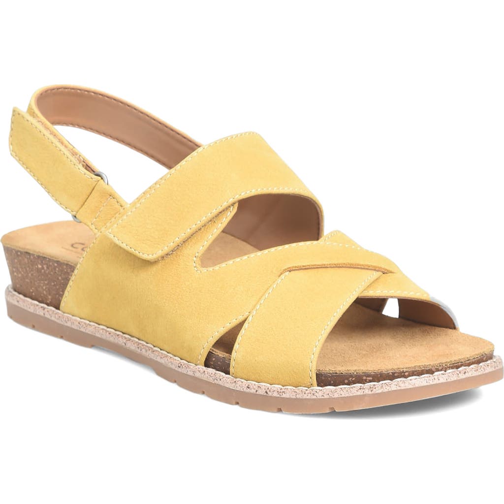 Comfortiva Genata Strappy Slingback Sandal In Ochre Yellow