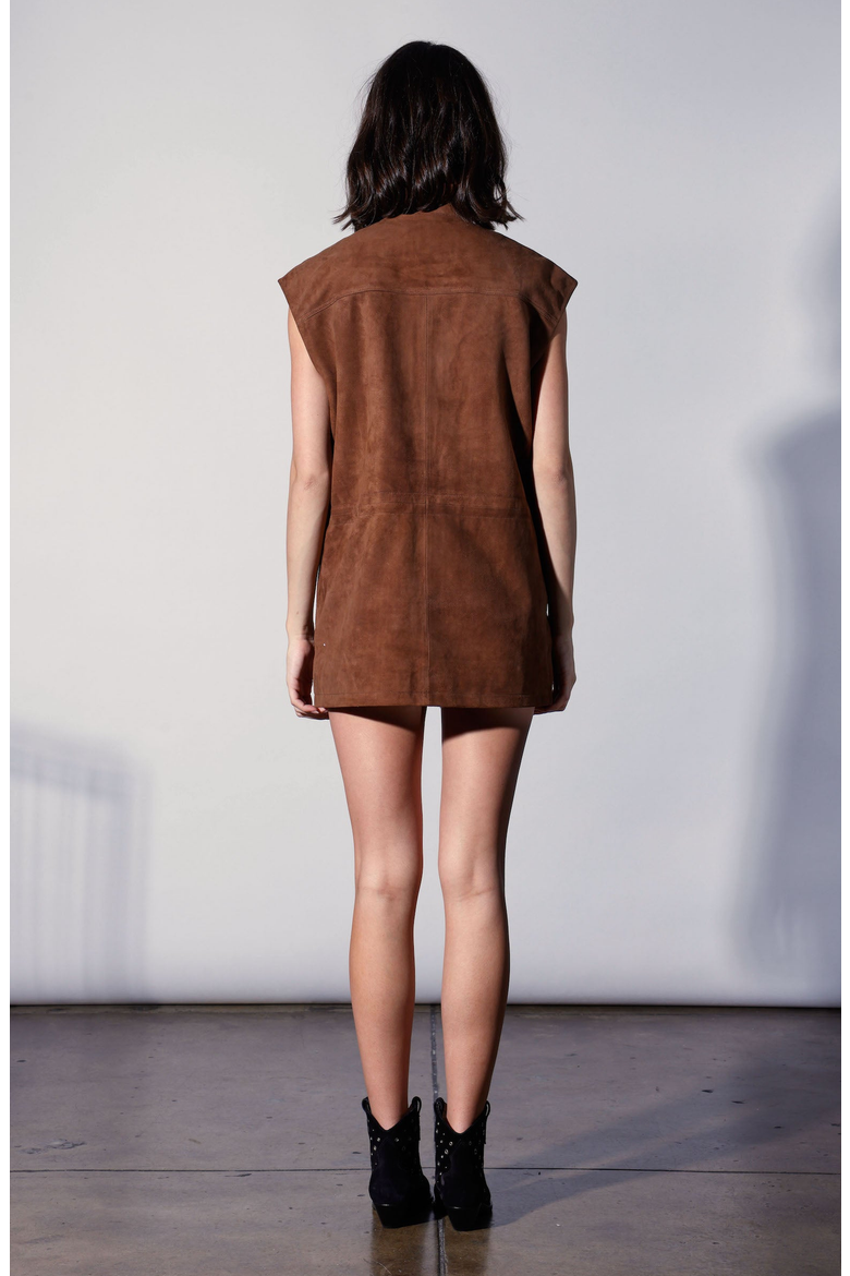 Renata Suede Vest, Alternate, color, Chestnut Suede
