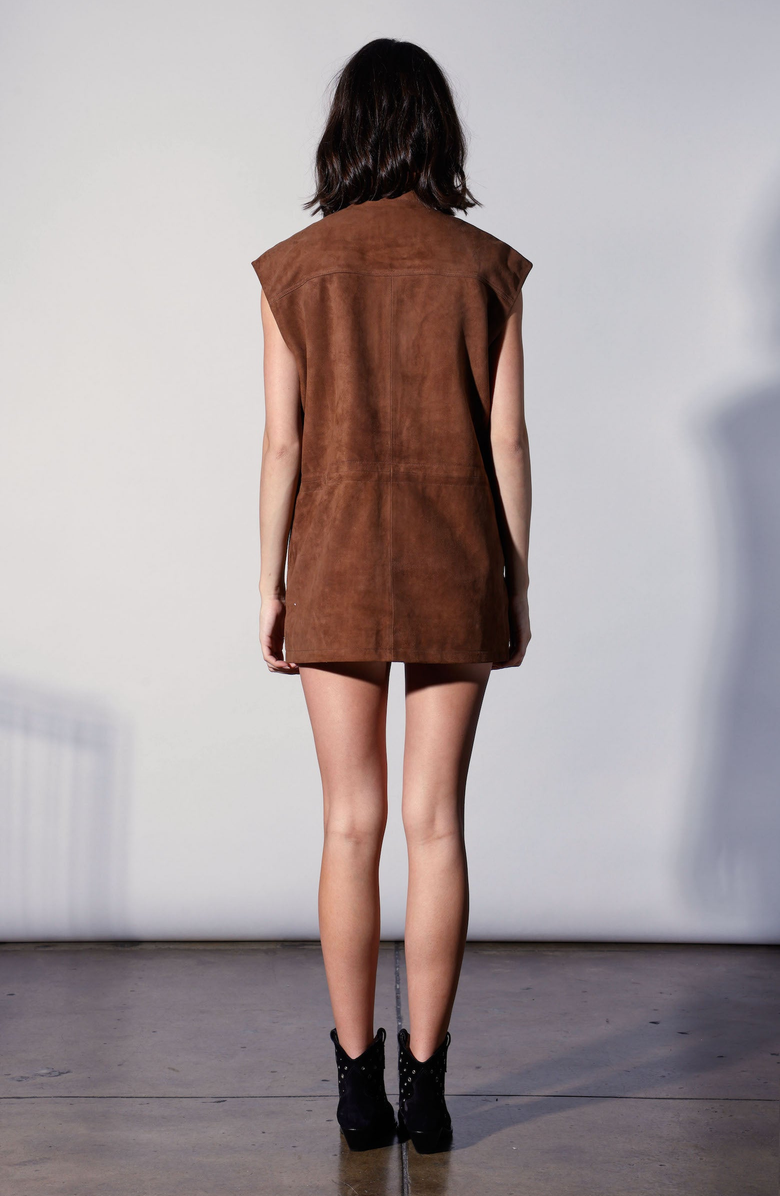 Walter Baker Renata Suede Vest, Alternate, color, Chestnut Suede