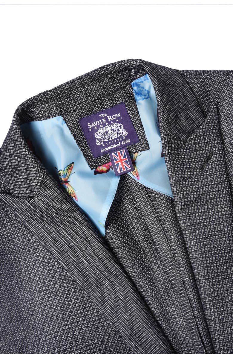 SAVILE ROW CO Charcoal Basketweave Two Button Notch Lapel Suit Separate Blazer, Alternate, color, 