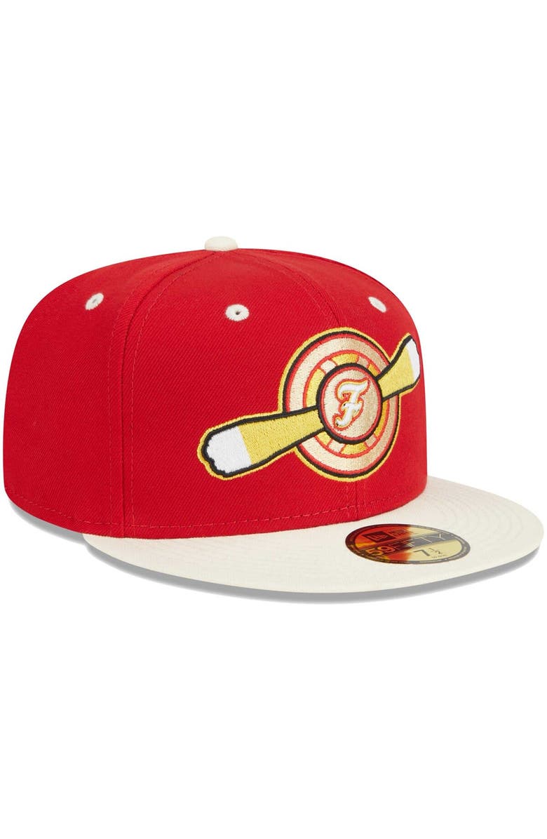 New Era Men's New Era Red Winston-Salem Dash Theme Nights Flight 59FIFTY Fitted Hat, Alternate, color, Red