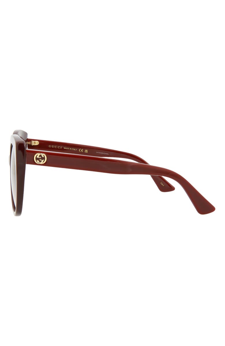 Gucci 55mm Best Round Sunglasses, Alternate, color, Burgundy Red