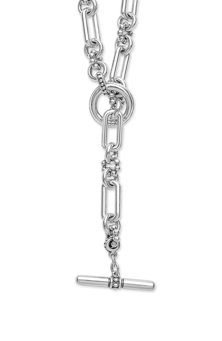 LAGOS Petite Sterling Silver Caviar Link Necklace, Alternate, color, Silver