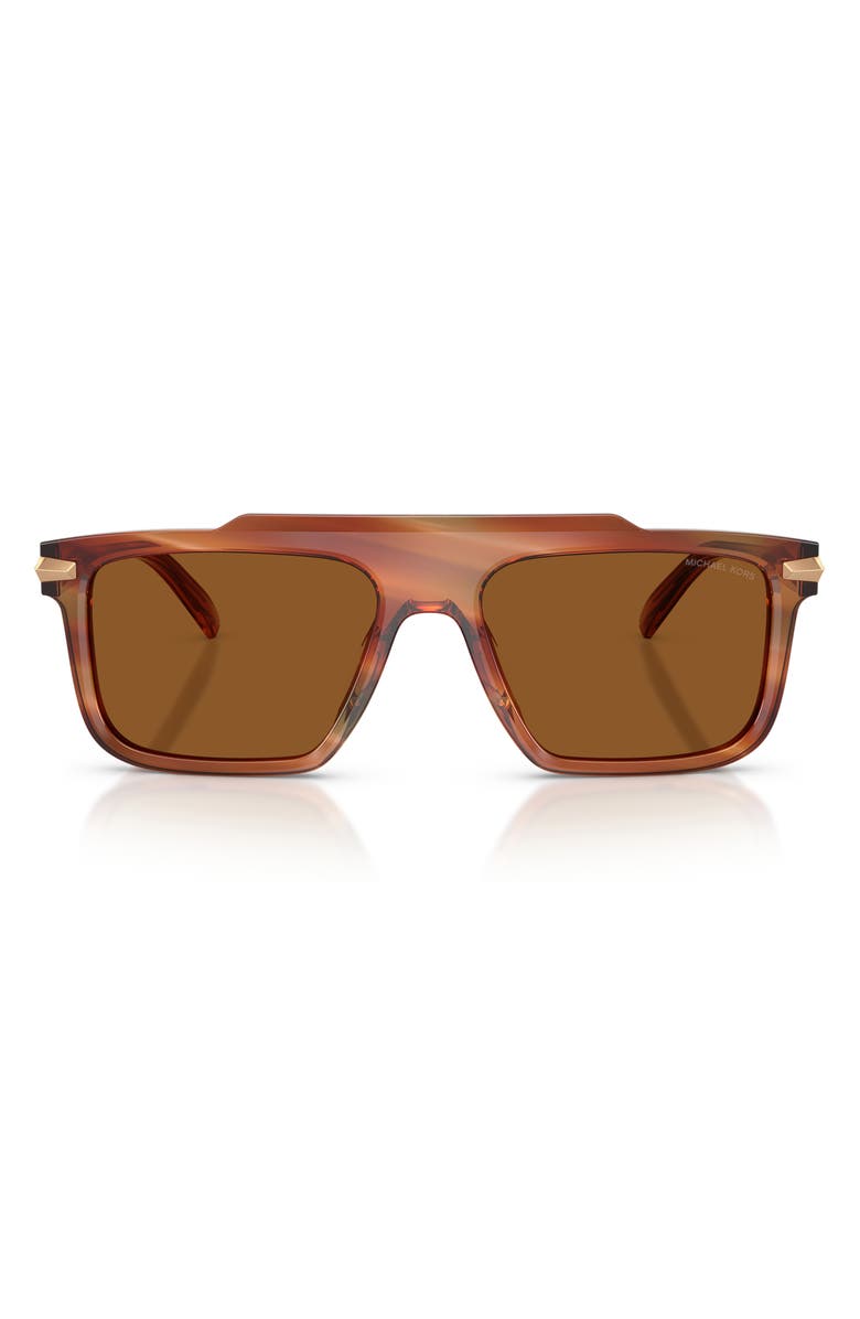 Michael Kors Boston 57mm Square Sunglasses, Main, color, Brown Horn / Amber Mono