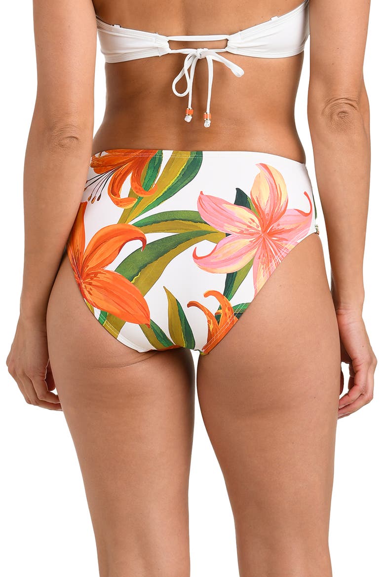 Jungle Blossoms Mid Rise Bikini Bottoms, Alternate, color, ORANGE MULTI