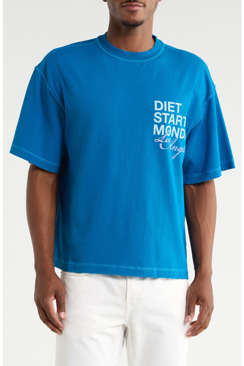Los Angeles Cotton Graphic T-Shirt, Main, color, WASHED NAVY/ PINK