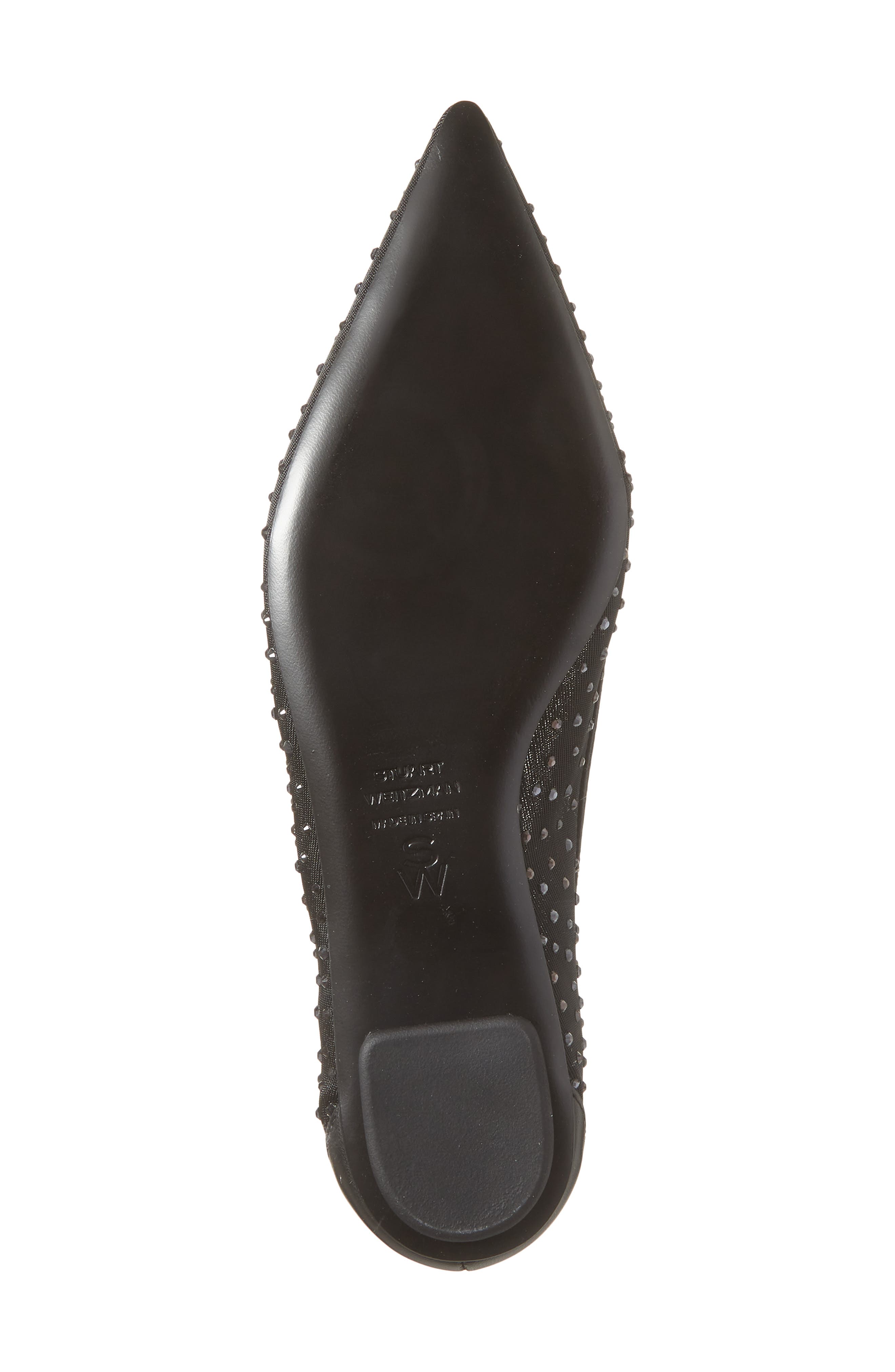 Stuart Weitzman Emilia Mesh Flat, Alternate, color, Black