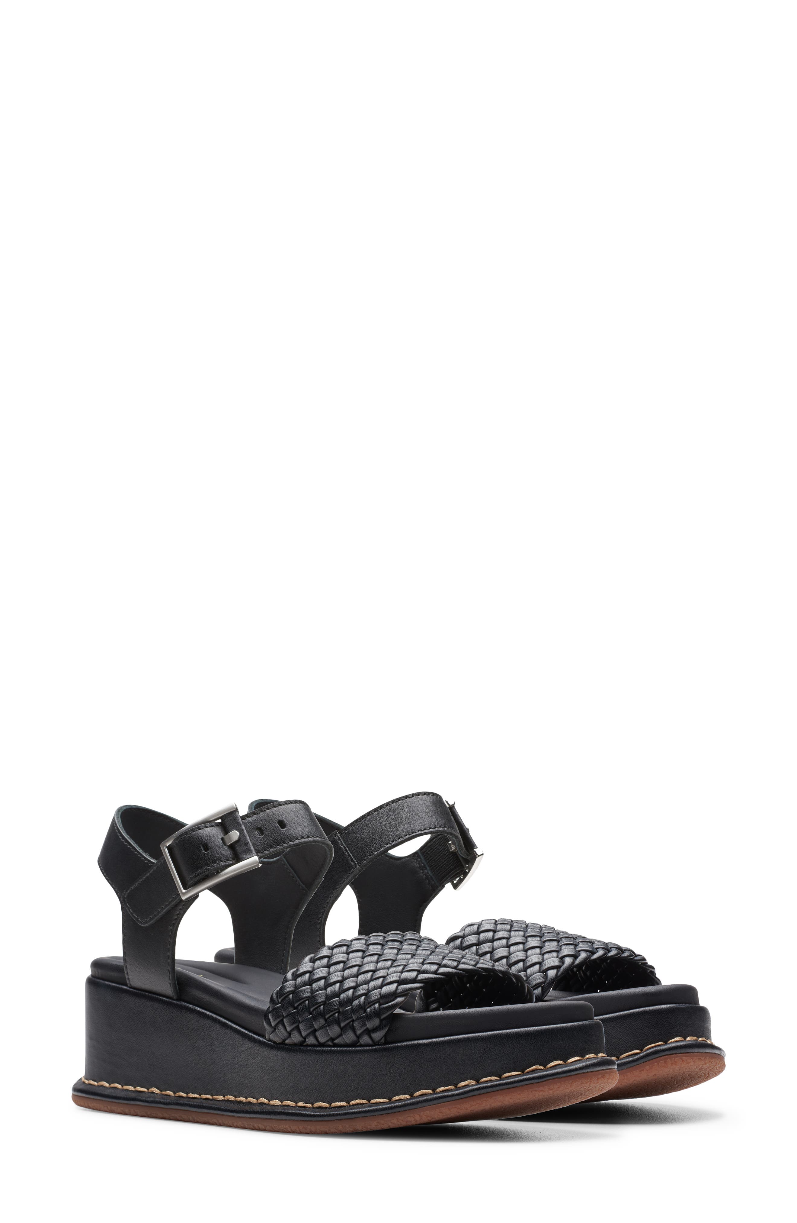 Clarks<sup>®</sup> Kimmei Bay Ankle Strap Platform Wedge Sandal, Main, color, 