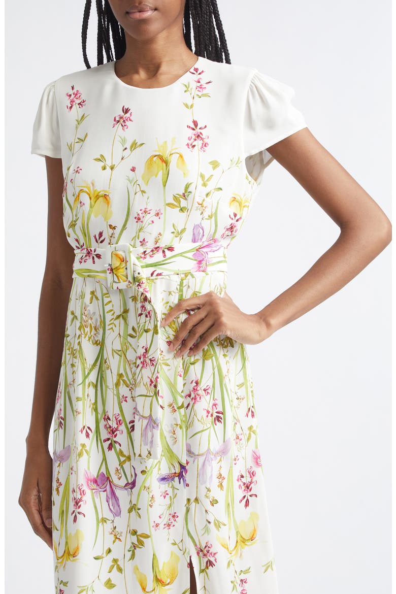 Lyra Floral Print Crepe Maxi Dress, Alternate, color, CREAM/ YELLOW
