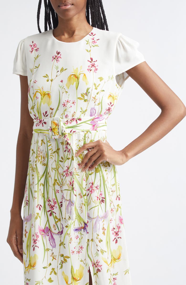 Reiss Lyra Floral Print Crepe Maxi Dress, Alternate, color, Cream/ Yellow