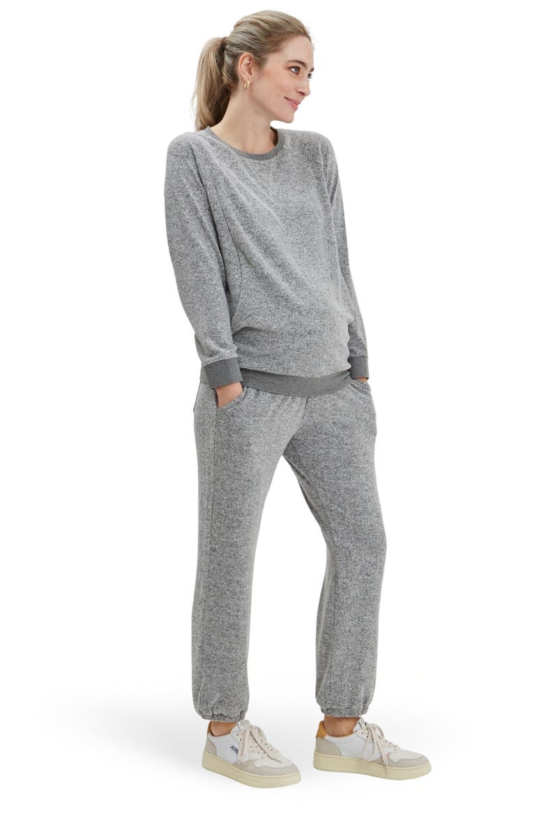 Wren Under-the-belly Maternity Sweatpants, Alternate, color, Grey
