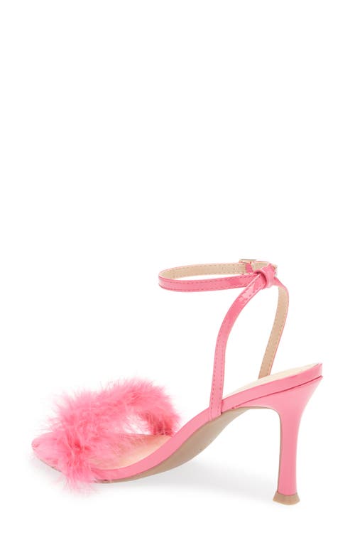 Wild Diva Lounge Safina Faux Fur Heel Sandal In Pink
