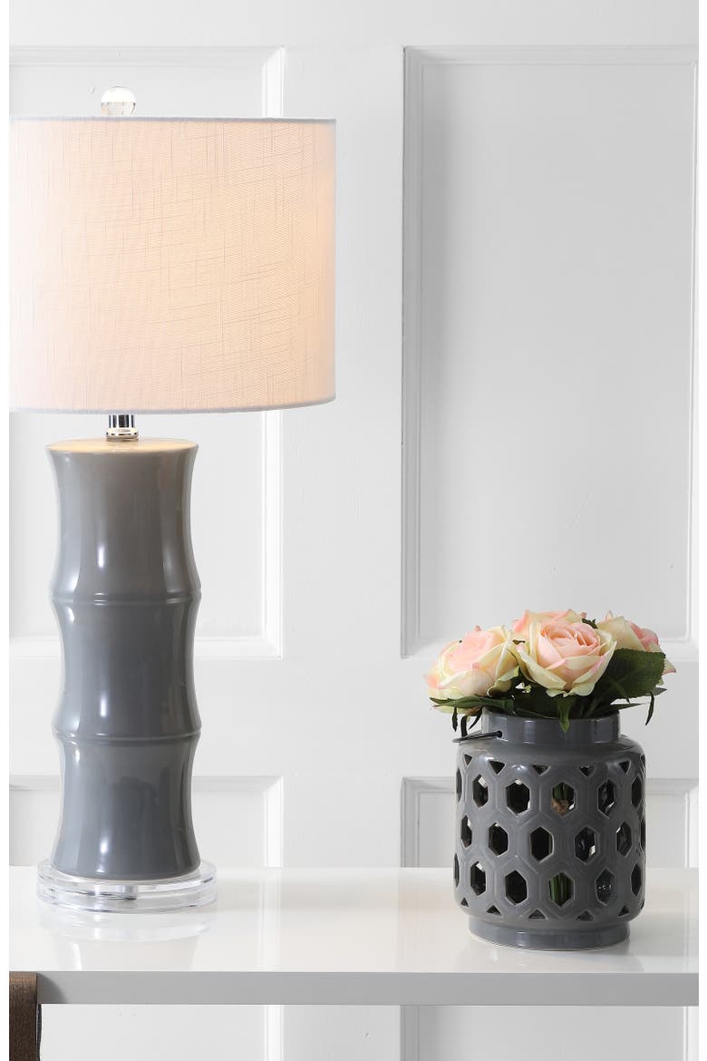 Tiki 26.5" Ceramic LED Table Lamp, Alternate, color, Gray