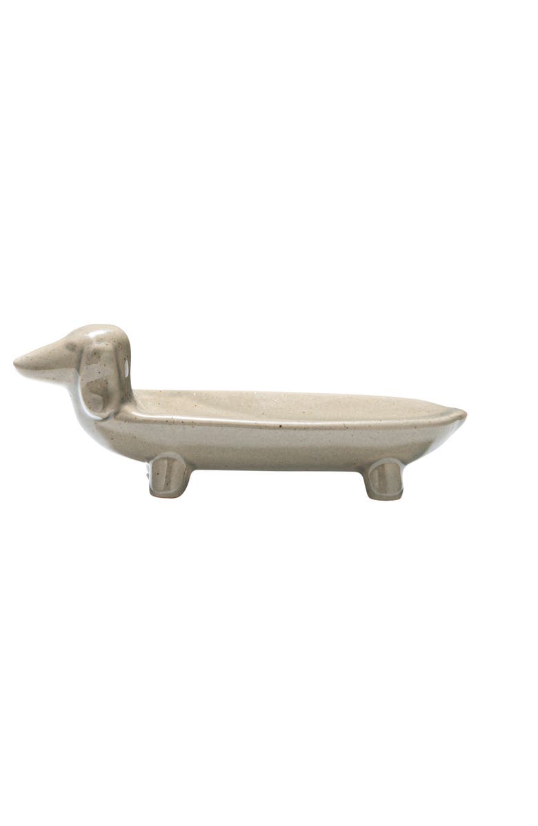 Storied Home Grey Ceramic Dog Dish, Alternate, color, Grey