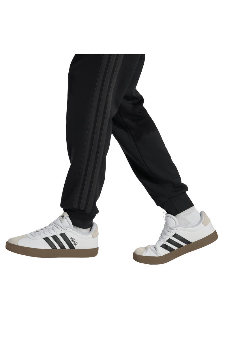 Essential 3-Stripes Fleece Joggers, Alternate, color, BLACK/ CARBON