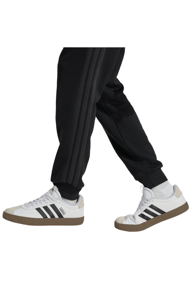 adidas Essential 3-Stripes Fleece Joggers, Alternate, color, Black/ Carbon