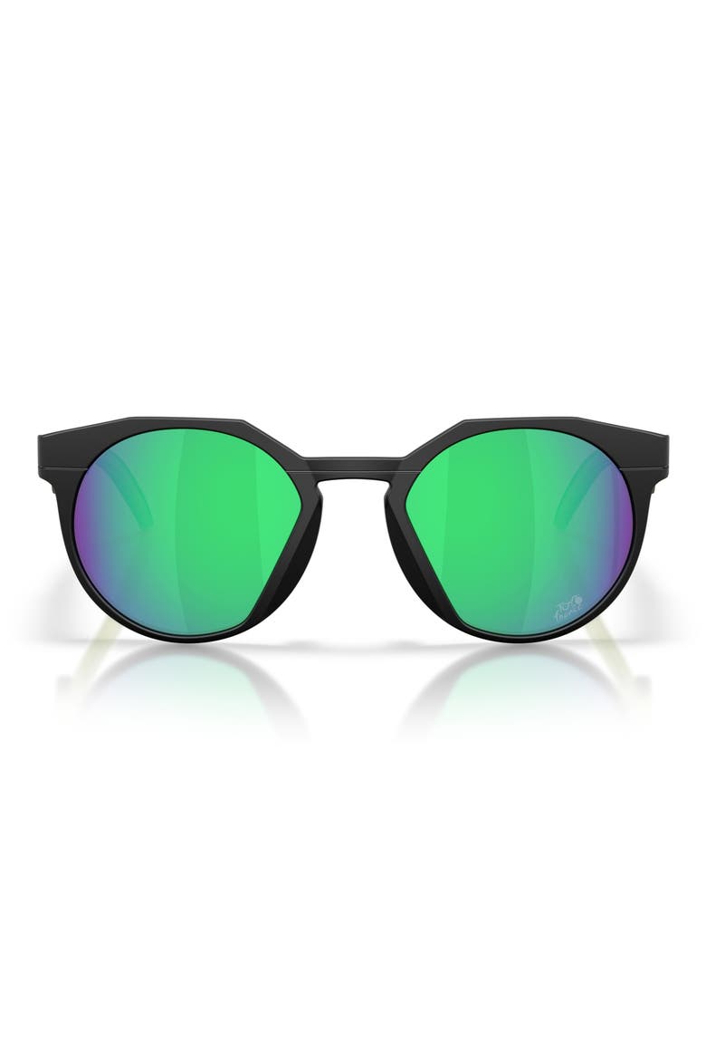 HSTN 52mm Round Sunglasses, Main, color, MATTE BLACK / PRIZM JADE