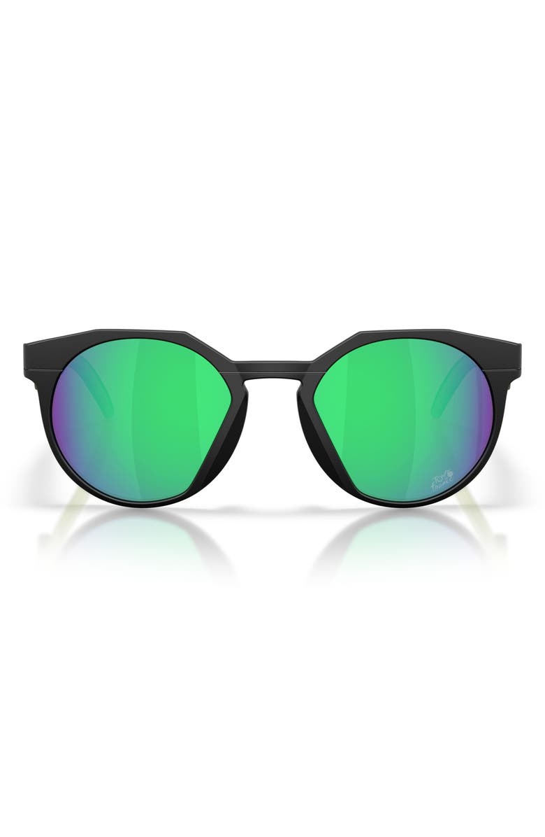 Oakley HSTN 52mm Round Sunglasses, Main, color, Matte Black / Prizm Jade