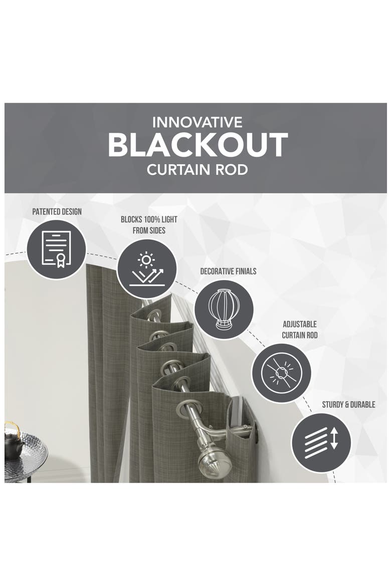 Blackout Curtain Rod Set, Alternate, color, ESPRESSO