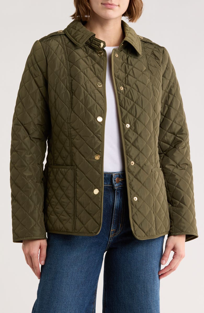 Michael Kors Quilted Jacket, Alternate, color, Olive