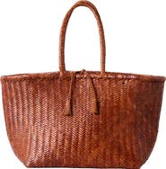 HYER GOODS Leather Mercato Woven Tote
