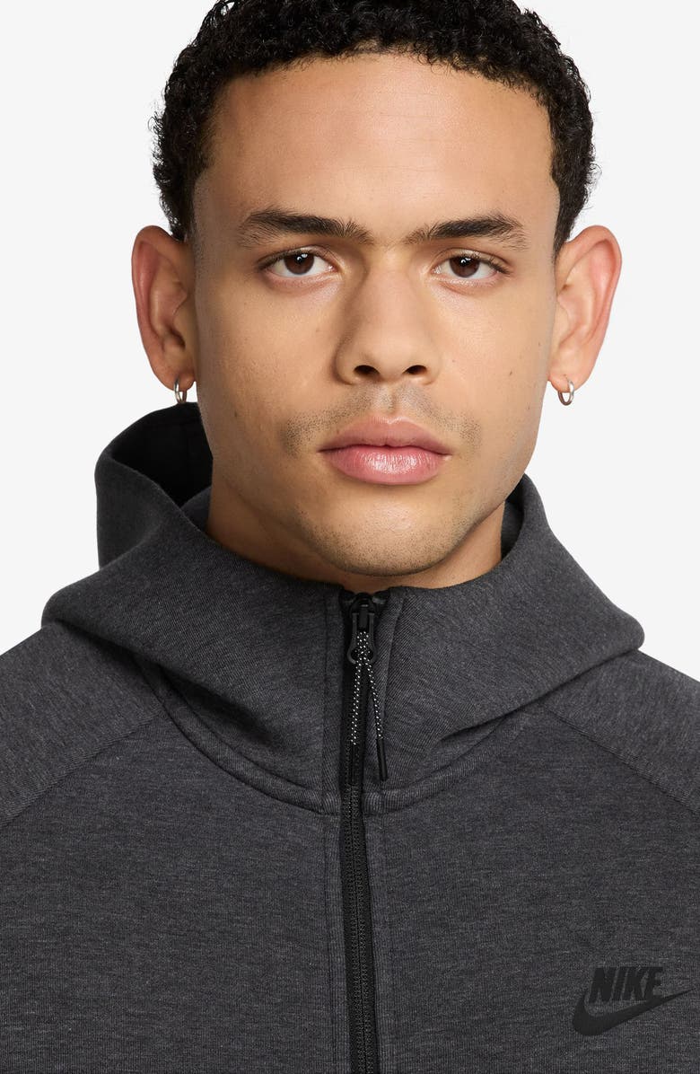 Nike Tech Windrunner Zip Hoodie, Alternate, color, 032 Black Heather / Black