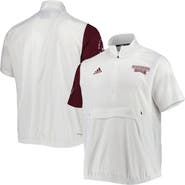 adidas Men's adidas White Mississippi State Bulldogs M STM AEROREADY Half-Zip Jacket