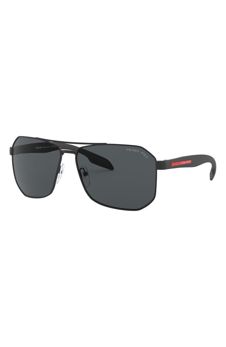 Prada Linea Rossa 62mm Oversize Rectangular Sunglasses, Alternate, color, 