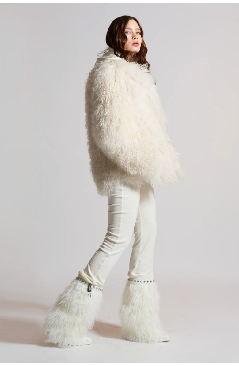 SPARKL UR FAMOUS  FUR COAT, Alternate, color, White