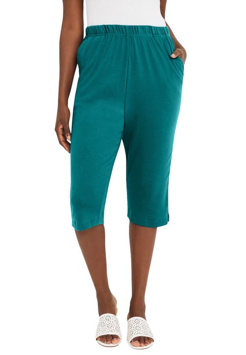 Jessica London Soft Ease Capri In Green