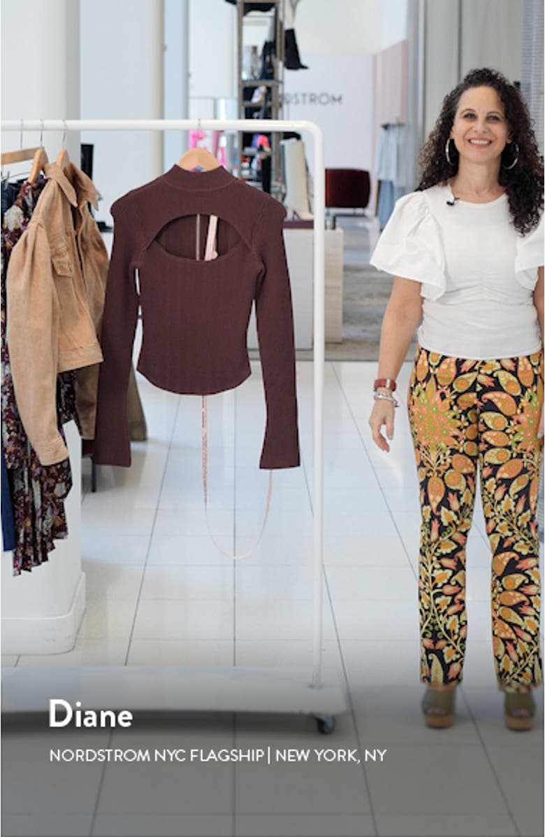 Georgina Rib Cutout Long Sleeve Corset Top, sales video thumbnail