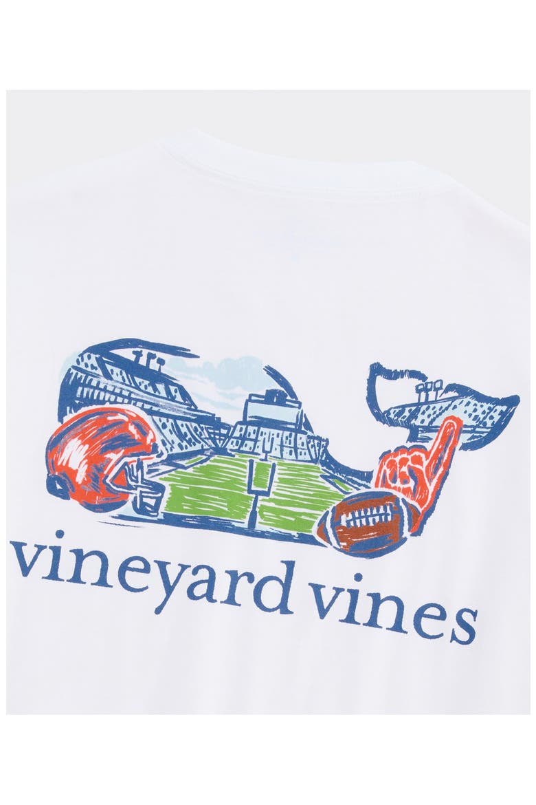 Football Field Whale Graphic Long Sleeve T-Shirt, Alternate, color, WHITE CAP