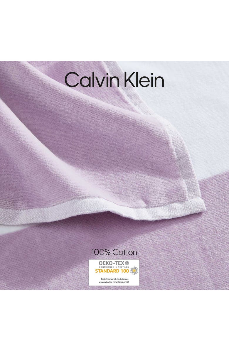 Calvin Klein Poolside Yarn Dye 2-Piece Beach Towel Set, Alternate, color, Purple Haze/ White