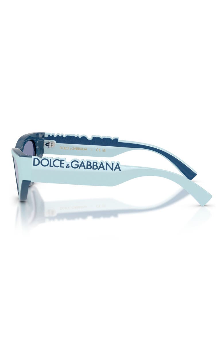 Kids' 47mm Small Cat Eye Sunglasses, Alternate, color, AZURE RUBBER/ BLUE / VIOLET