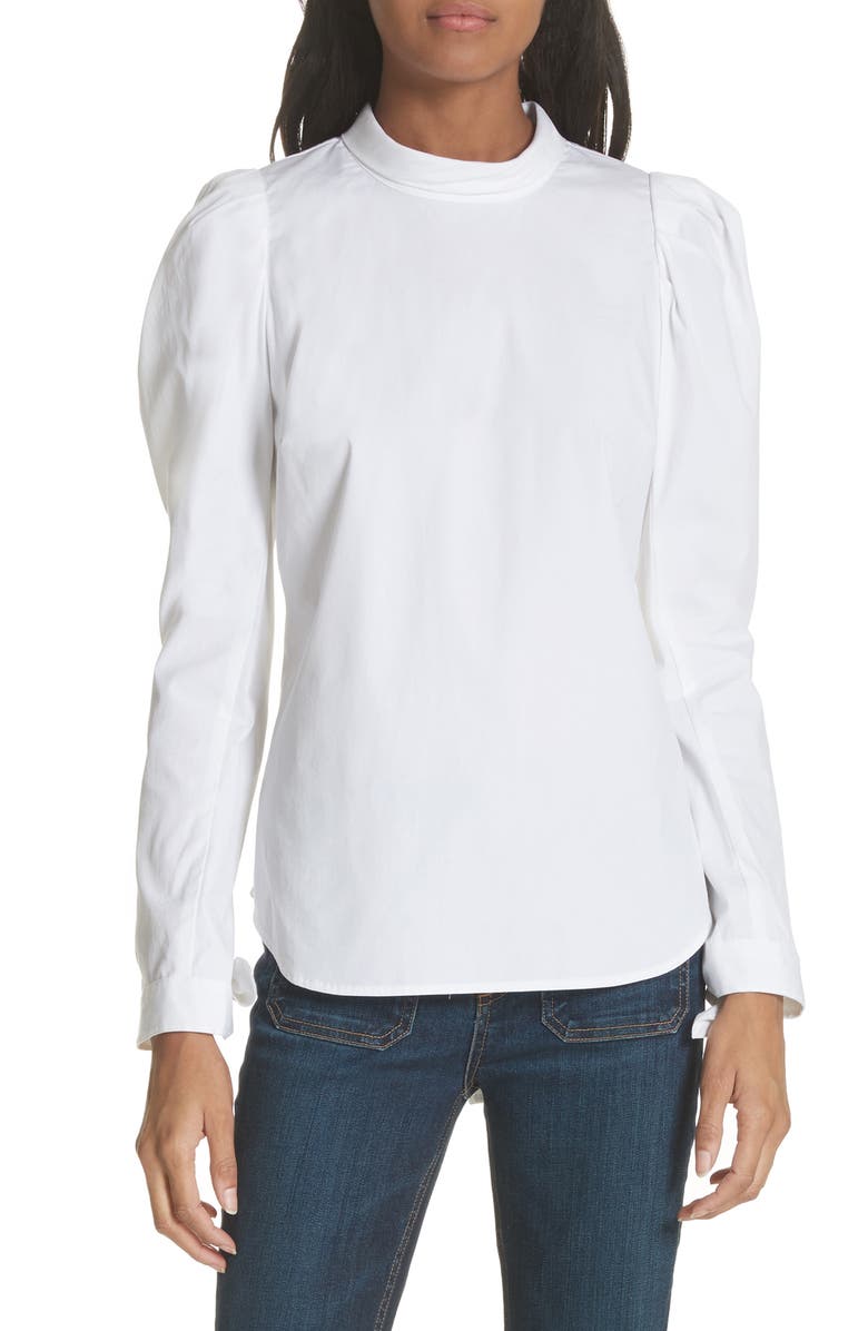 Veronica Beard Isabel Puff Sleeve Shirt, Main, color, 