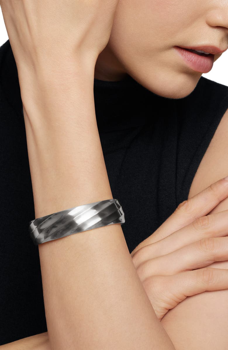 David Yurman Cable Edge Cuff Bracelet in Recycled Sterling Silver, Alternate, color, Sterling Silver