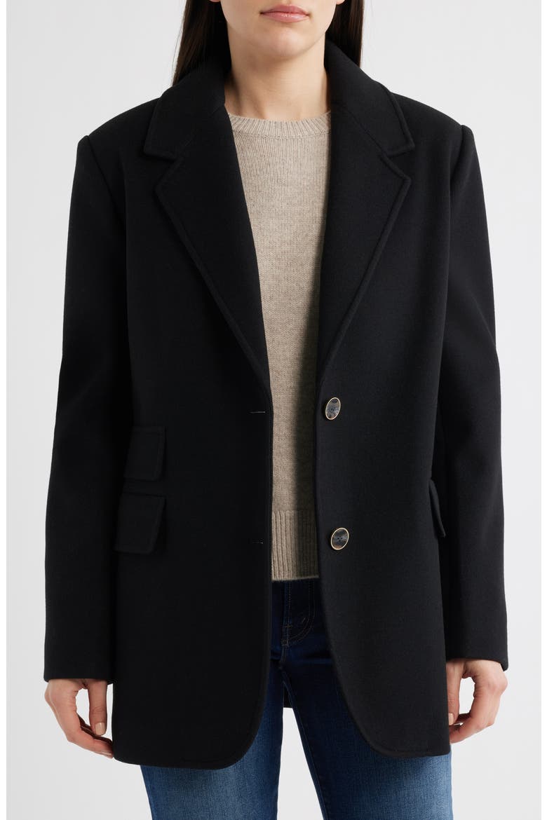 Oversize Single-Breasted Blazer, Alternate, color, BLACK