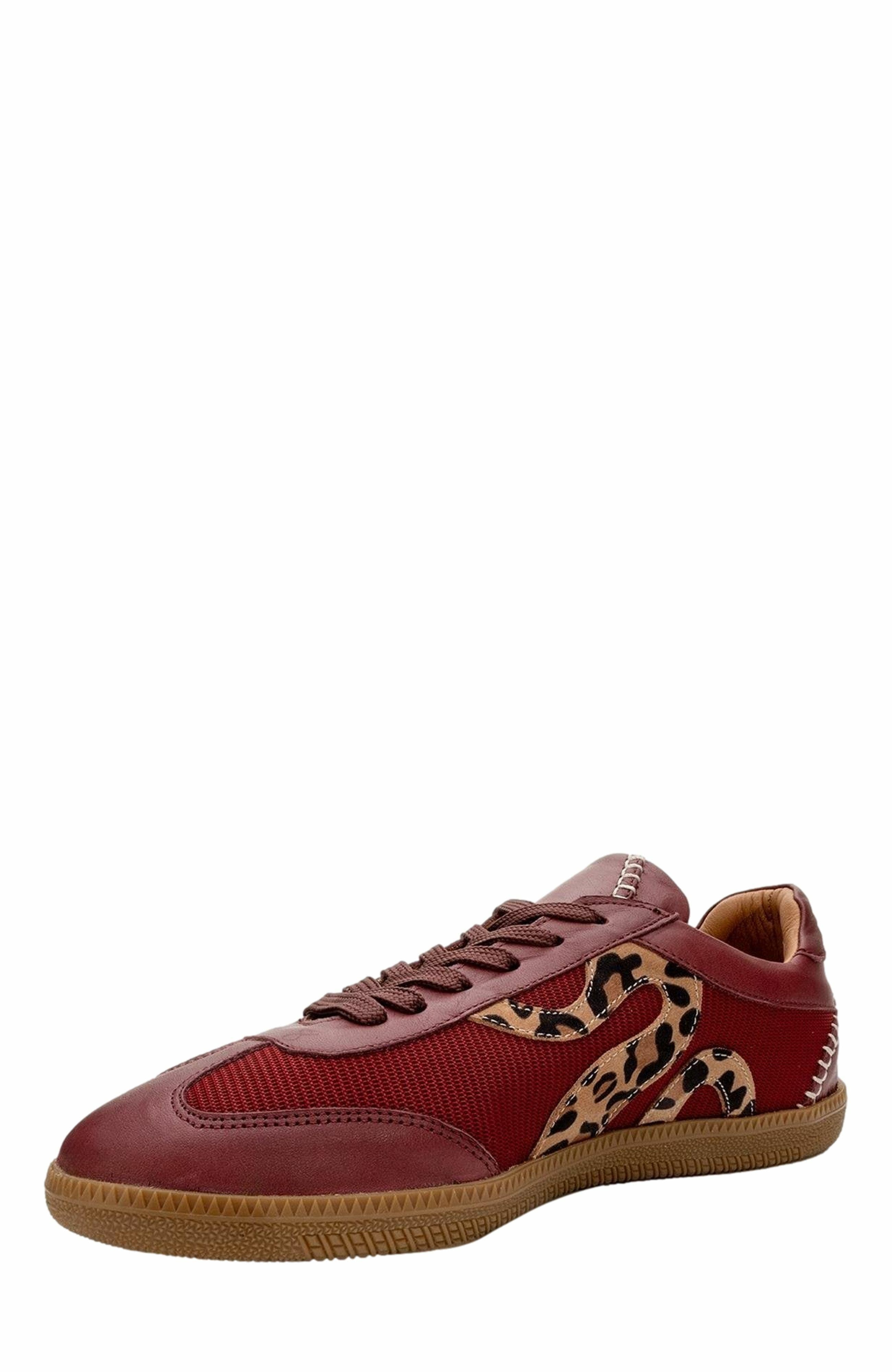 Forever & Always Shoes Perry Leather Sneakers, Alternate, color, Burgundy Leather
