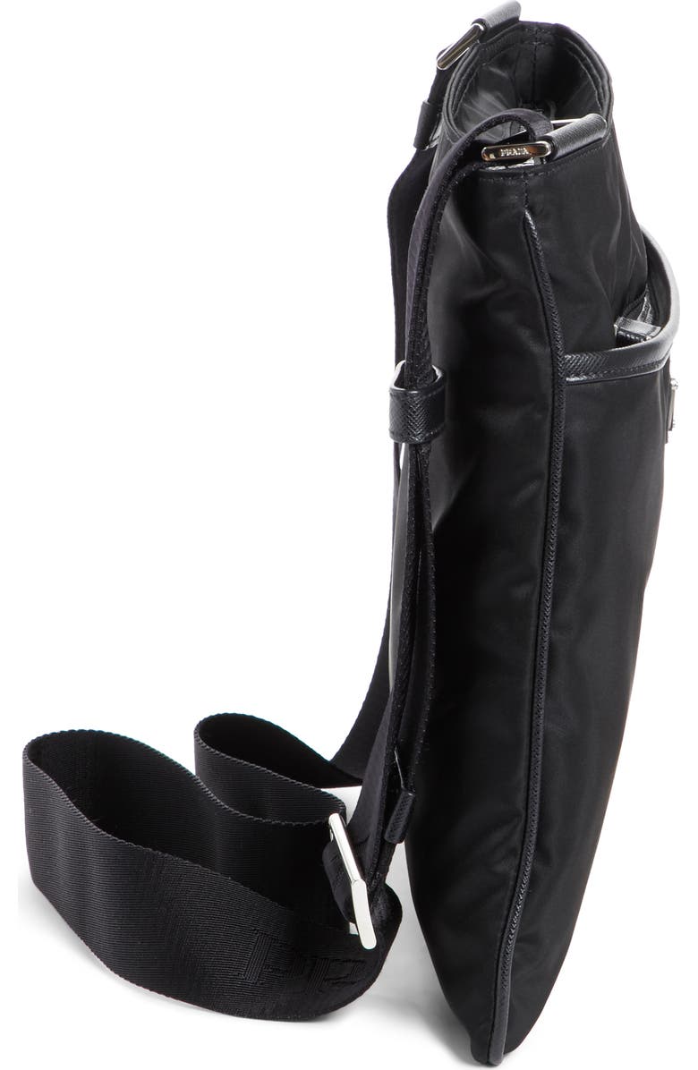 Prada Slim Compact Nylon Messenger Bag, Alternate, color,