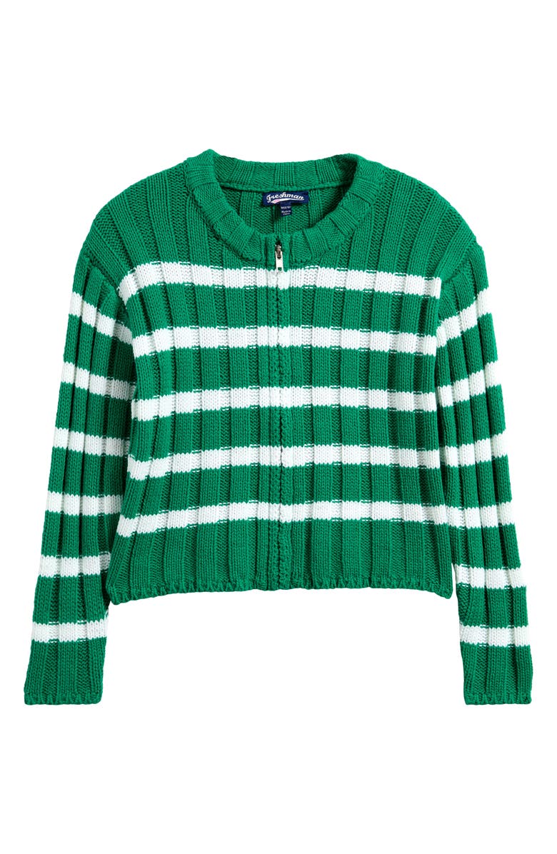 Freshman Kids' Stripe Zip-Up Cardigan, Main, color, 
