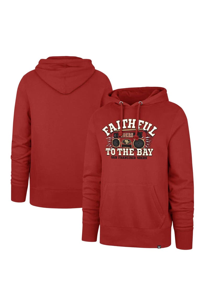 Men's '47 Scarlet San Francisco 49ers Faithful to the Bay Regional Headline Pullover Hoodie, Main, color, Scarlet