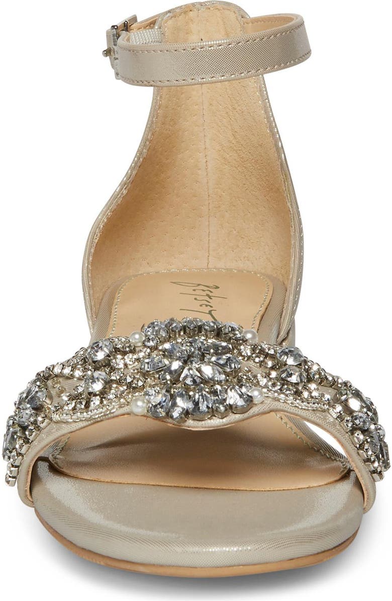 Betsey Johnson Crystal Ankle Strap Sandal, Alternate, color,